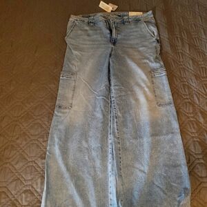 New American eagle jeans, baggy drapey style size 16 Long